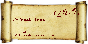 Érsek Irma névjegykártya